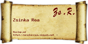 Zsinka Rea névjegykártya
